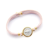 VIRGEN DE GUADALUPE RIBETE DORADO - pulsera medalla 15mm