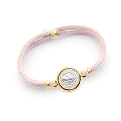 VIRGEN DE GUADALUPE RIBETE DORADO - pulsera medalla 15mm