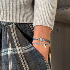 CARMELO scapular - 14mm silver medal bracelet with elastic