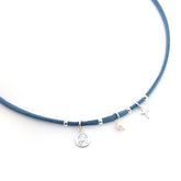CHIC CIELITO - collar plata medalla 8mm