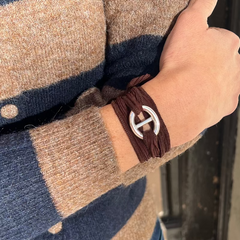 CORA - pulsera hebilla plata 25mm con seda