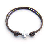 DARÍO - pulsera cruz personalizable plata 10mm