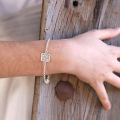 Escapulario CAMINO - pulsera medalla plata 13mm con cadena