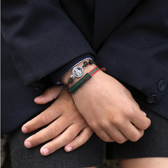 Escapulario CARMELO - pulsera medalla de plata 14mm con cordón