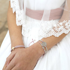 NAZARETH scapular - 15mm silver medal bracelet with macramé