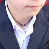 Escapulario SABIDURÍA - collar medalla de plata 19mm con cordón