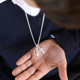 ESCAPULARIO CARMELO - collar cadena escapulario y cruz plata