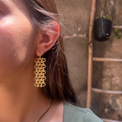 FRIDA - pendientes acero dorado 15x50mm