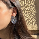 MARGA - pendientes plata ovalados 28x40mm