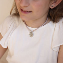 ORA PRO NOBIS Scapular - 20mm silver medal necklace with elastic