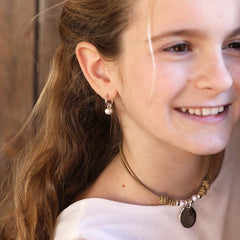 MÍA - pendientes plata aro con perla 15mm