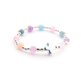 FIAT - Pulsera rosario decenario de plata y piedras naturales para NIÑA