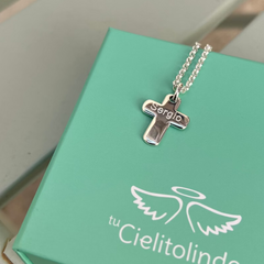 IZA - customizable silver cross necklace 17x20mm
