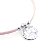 VIRGEN TRENZAS - collar medalla plata 23mm