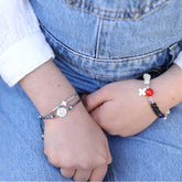 Escapulario HOSANA - pulsera medalla de plata 11mm con macramé