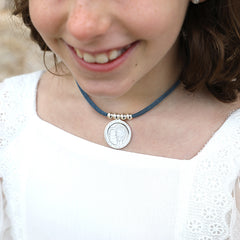 VIRGEN BISEL - collar medalla plata 25mm