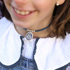 VIRGIN WAVES - 22mm silver medal necklace