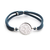 Escapulario ABRAZO - pulsera medalla de plata 20mm con elástico