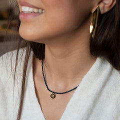 MEL - Customizable necklace with 10mm gold medal