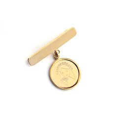 AGUJA con MEDALLA BISEL DOR - Escoge el dibujo de la medalla 19mm