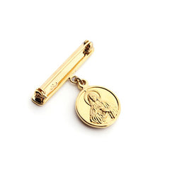 Aguja con escapulario CARMELO DOR - medalla dorada 18mm