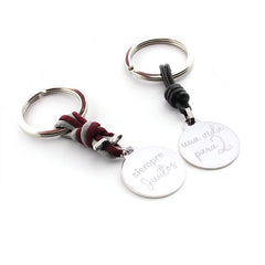 SIEMPRE JUNTOS - pack 2 llaveros personalizables medalla plata 25mm