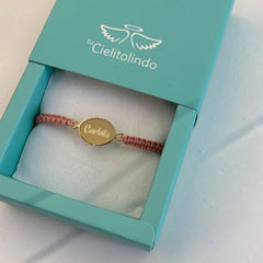 💦TULIPA DOR - pulsera personalizable medalla dorada 15 x 11mm