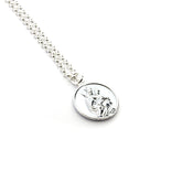 Escapulario REINA DEL CIELO - collar medalla personalizable de plata 20mm con cadena