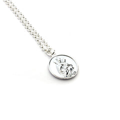 Escapulario REINA DEL CIELO - collar medalla personalizable de plata 20mm con cadena