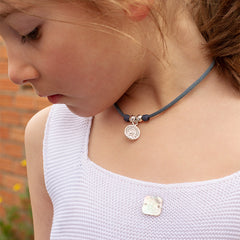 VIRGEN DE GUADALUPE PLIS - collar medalla plata 18mm