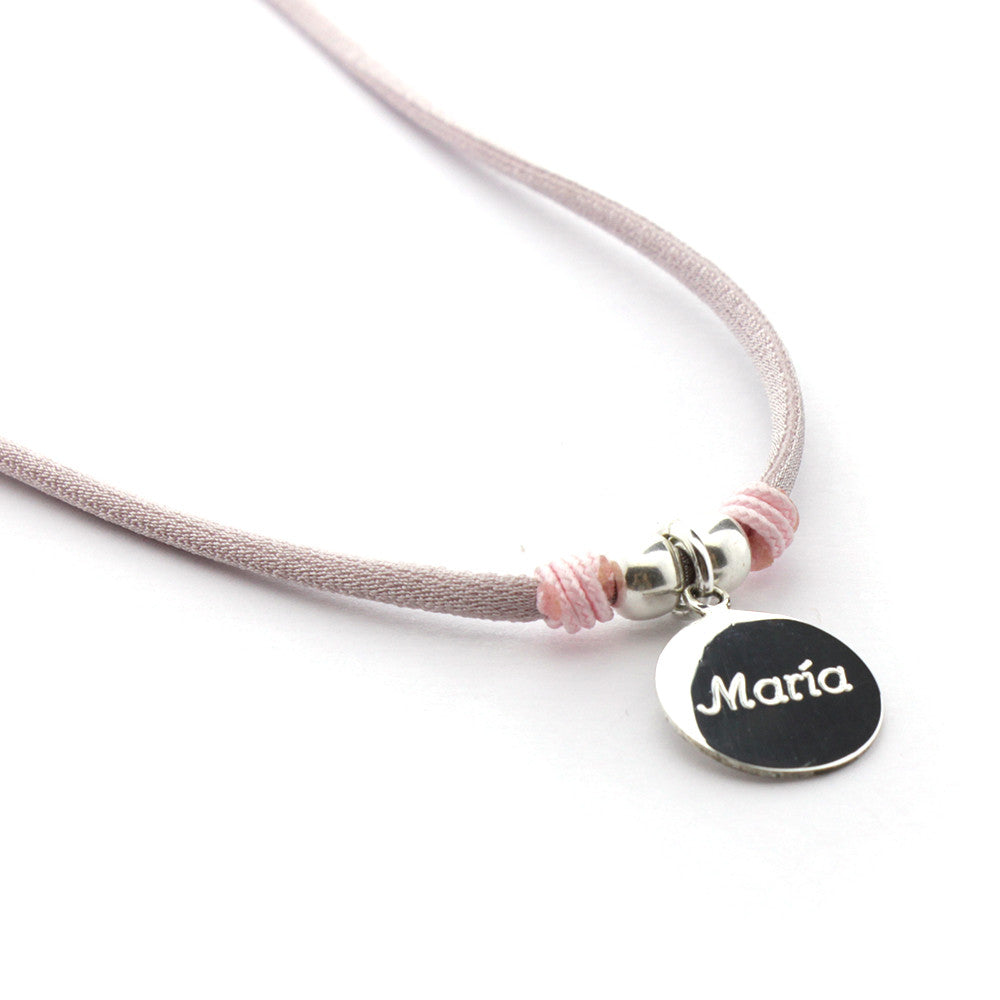 LETTER - collar personalizable medalla plata 15mm