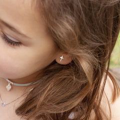 VALERIA - pendientes cruz plata