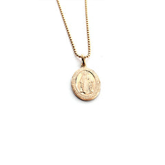 VIRGEN MILAGROSA ZAS - collar medalla dorada 14x20mm