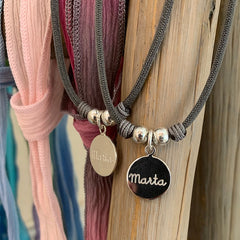 LETTER - collar personalizable medalla plata 15mm
