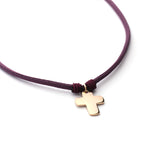 DES - collar cruz personalizable dorada 14x17mm