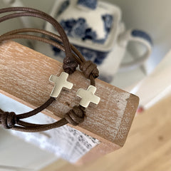 DAN - customizable silver cross bracelet 10x13mm