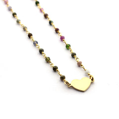 RUBI - collar corazón dorado 10mm