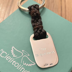 BRUNO - llavero personalizable medalla plata 22x33mm