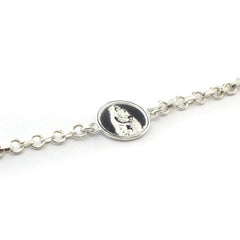 Escapulario CARMELO - pulsera medalla personalizable de plata 18mm con cadena