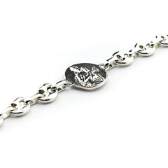 Escapulario VIRGEN DEL CARMEN - pulsera medalla de plata 21mm con cadena