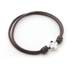 DARÍO - pulsera cruz personalizable plata 10mm