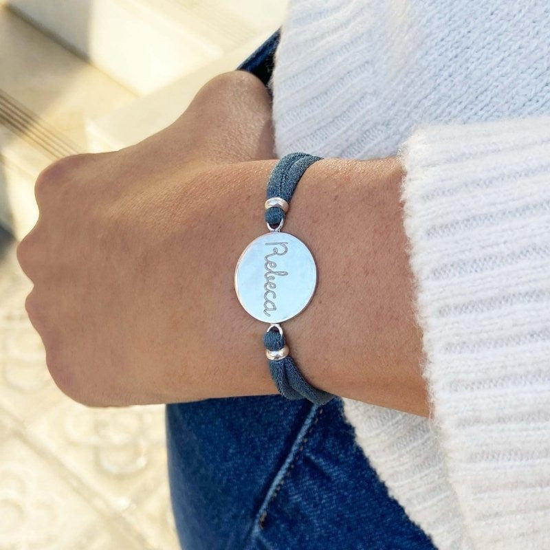 BLUEBELL - pulsera personalizable medalla plata 21mm