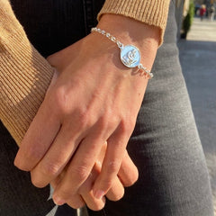 Pulsera ESCAPULARIO ER3 - medalla personalizable de plata 18mm