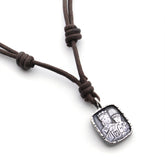 Escapulario CORAZÓN - collar medalla de plata 14x16mm con cordón