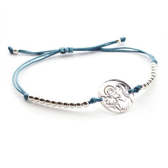 NAZARETH scapular - 15mm silver medal bracelet with macramé