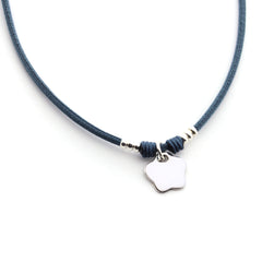 TOP - collar personalizable medalla flor plata 13mm