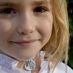 VIRGEN RAYITAS - collar medalla plata 21mm