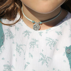 VIRGEN DEL ROSARIO - collar personalizable medalla plata 16mm