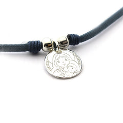 VIRGEN DEL ROSARIO - collar personalizable medalla plata 16mm