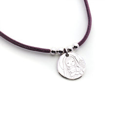 VIRGEN FLOR - collar personalizable medalla plata 21mm